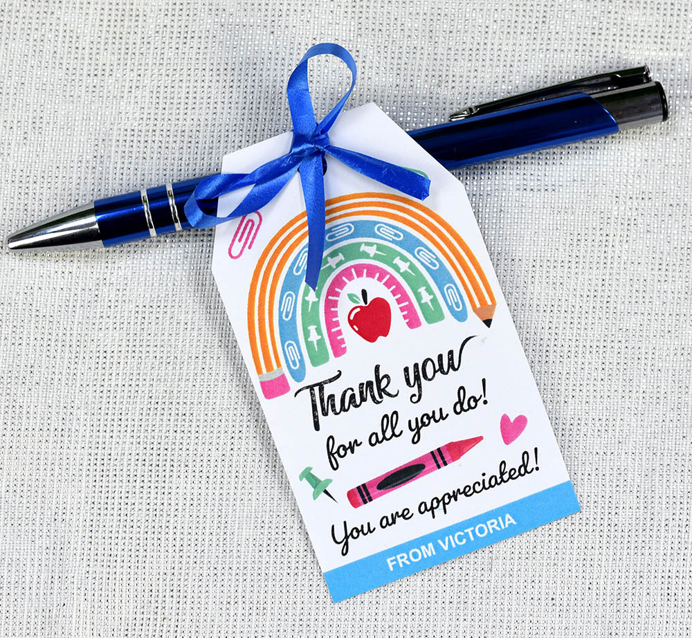 Rainbow gift tag for teacher gifts